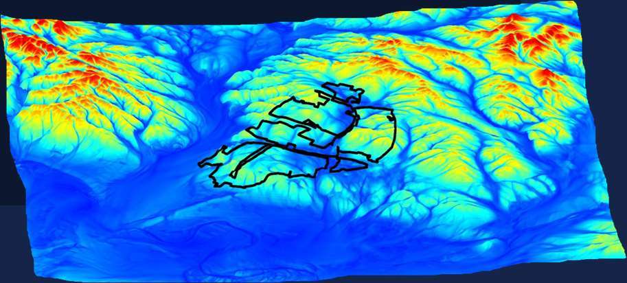 Simulación 3D de flujos de aire frío en Aragón, España