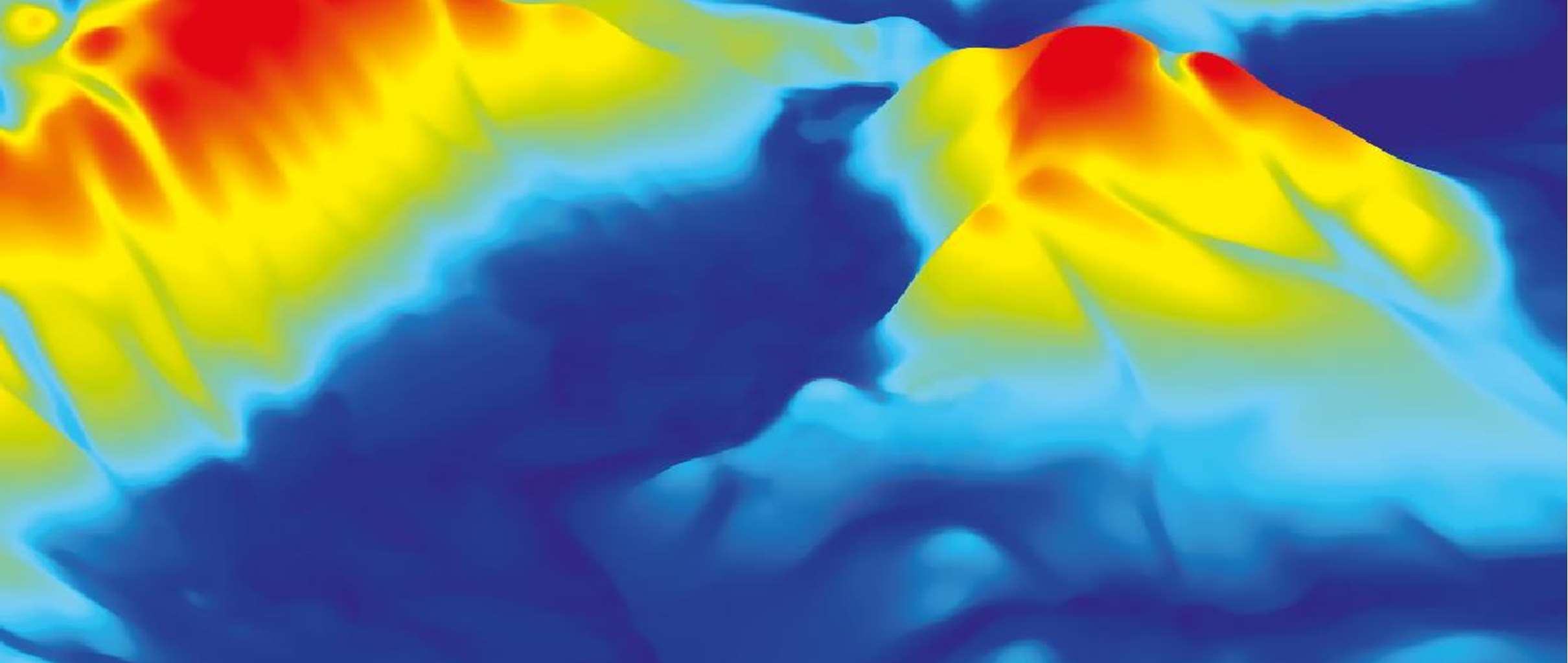 Simulación CFD de la distribución de temperatura y flujos de aire frío sobre el terreno