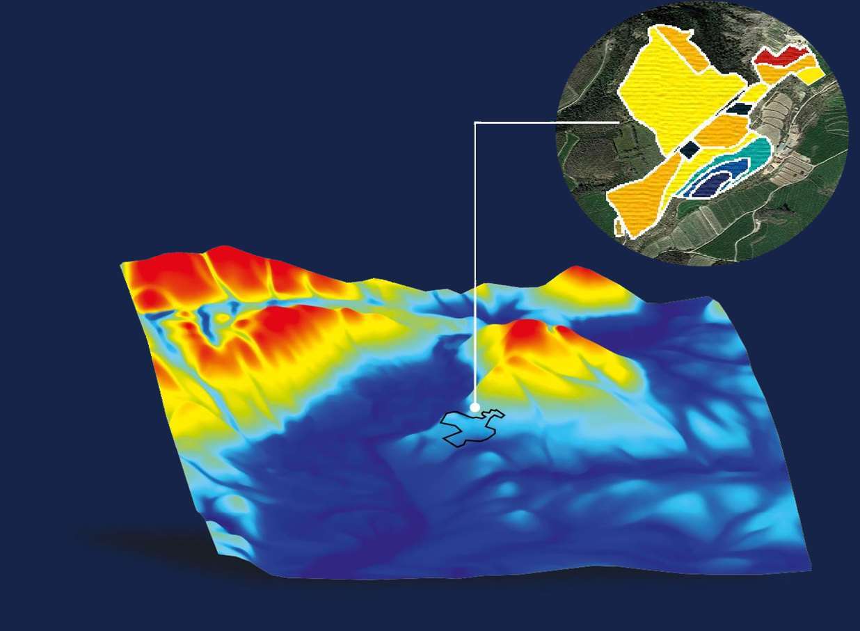 Simulación 3D de flujos de aire frío y mapa microclimático de una finca de almendros en Aragón